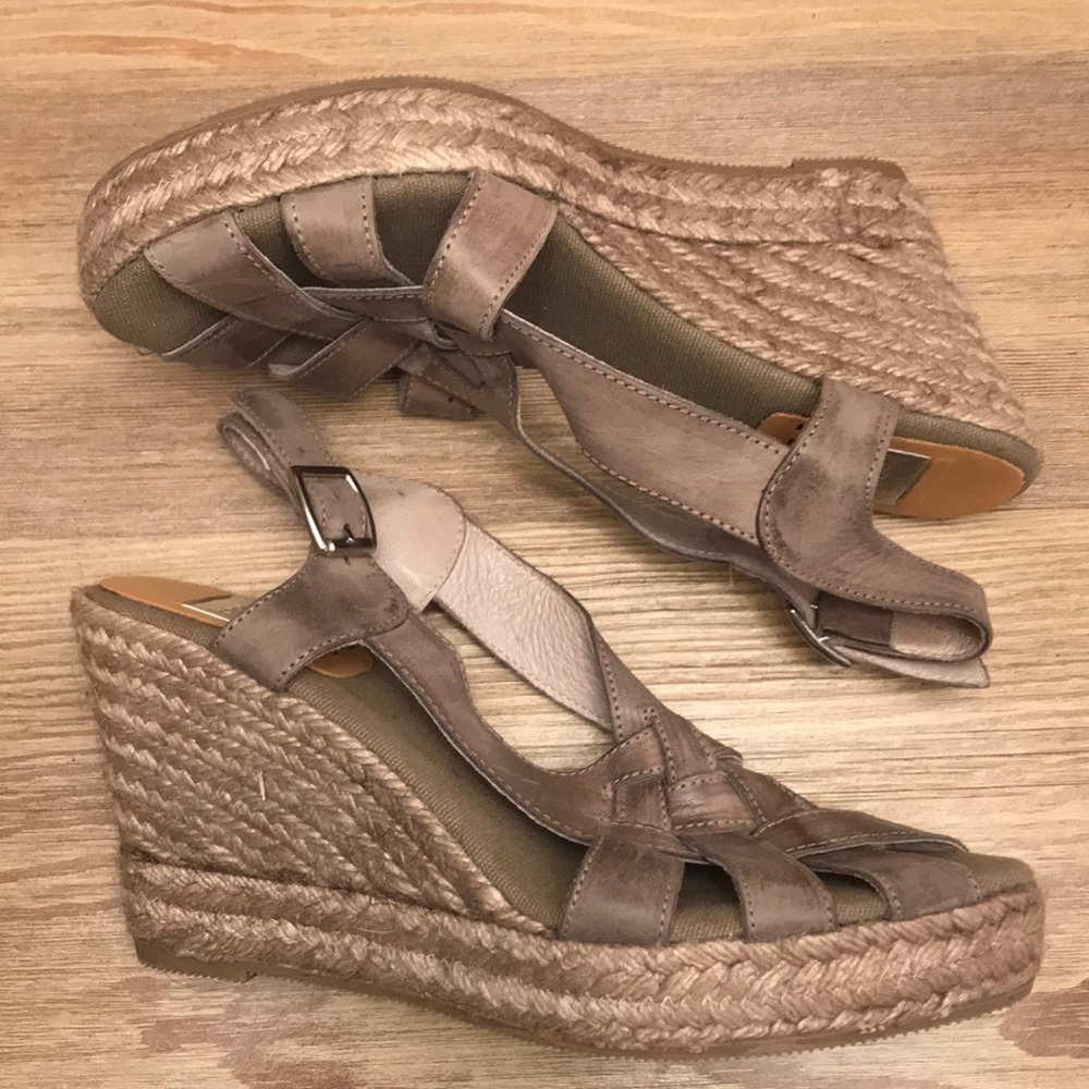 tan nude wedges made in spain